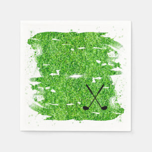 Servilleta De Papel Club de golf Silhouette Green Grass Funny