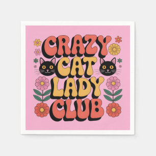 Servilleta De Papel Club de la Señora Gata Loca Gráfico: Tipografía Re