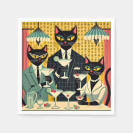 Servilleta De Papel Club Retro Futurista Black Cat Martini