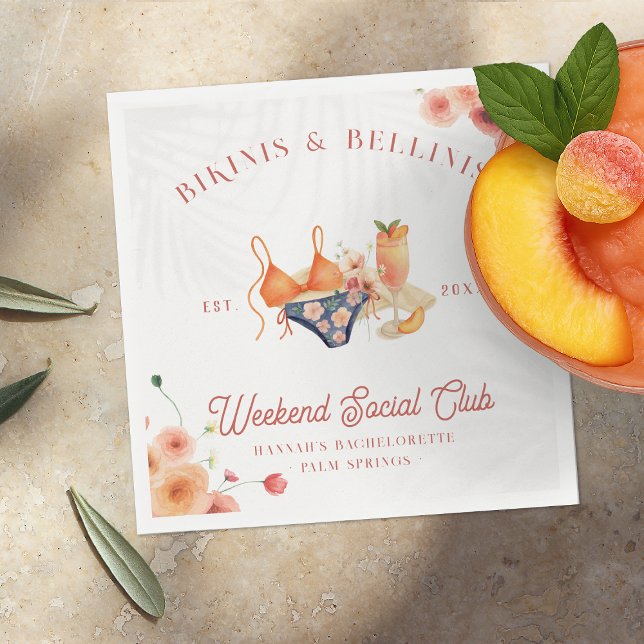 Servilleta De Papel Club Social Bikinis y Bellinis Bachelorette (Subido por el creador)