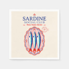 Servilleta De Papel Club Social de Sardinas Fiesta de Verano Italiana