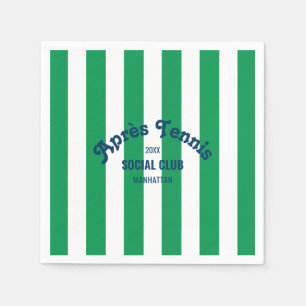 Servilleta De Papel Club Social Retro Après Tennis Raya Verde