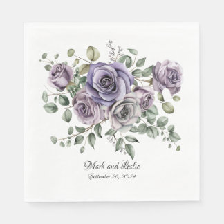 Servilleta De Papel Clúster de Bouquet de Rosa Morada para Decoupage/F