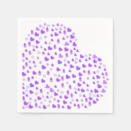 Servilleta De Papel Clúster de Corazón Púrpura