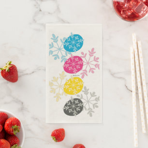 Servilleta De Papel CMYK Snowflakes