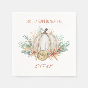 Servilleta De Papel Coastal Fall Lil Pumpkin Seasheles Niños Cumpleaño