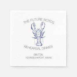 Servilleta De Papel Coastal Lobster Wedding Rehearsal Dinner Sticker