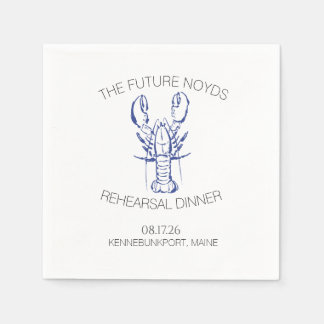 Servilleta De Papel Coastal Lobster Wedding Rehearsal Dinner Sticker