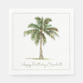 Servilleta De Papel Coastal Palm Tree Personalized