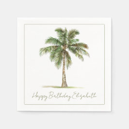 Servilleta De Papel Coastal Palm Tree Personalized Party