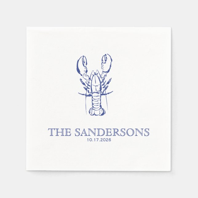 Servilleta De Papel Coastal Wedding Napkin (Anverso)