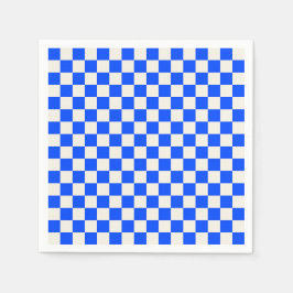 Servilleta De Papel Cobalt and cream checkerboard pattern