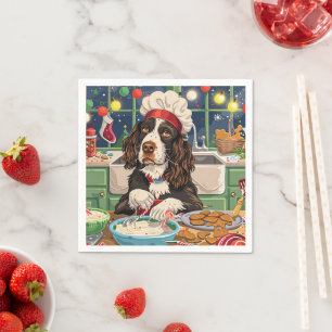 Servilleta De Papel Cocción Navideña del English Springer Spaniel: Fes