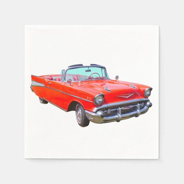 Servilleta De Papel Coche anticuario convertible de Chevrolet Bel Air  (Anverso)