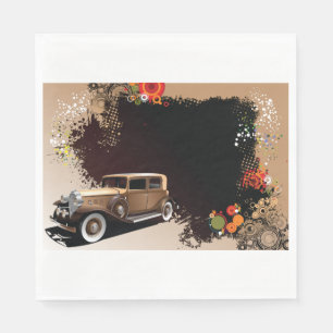 Servilleta De Papel Coche Antiguo Grunge Retro Automóvil