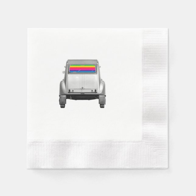 Servilleta De Papel Coche + arcoiris (Anverso)