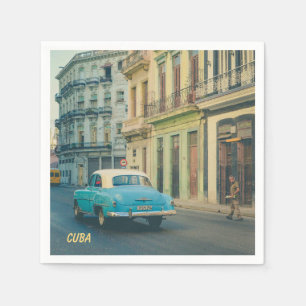 Servilleta De Papel Coche Clásico Antiguo Fotografía Callejera La Haba