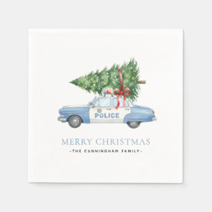 Servilleta De Papel Coche de árbol de Navidad del oficial de policía m