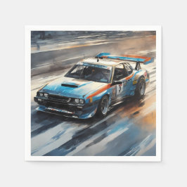 Servilleta De Papel Coche de Carreras azul deportivo