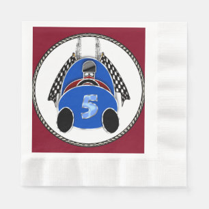 Servilleta De Papel Coche de carreras azules estilo comic Art Deco