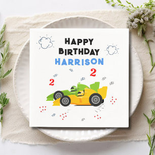 Servilleta De Papel Coche de Carreras Personalizado para Cumpleaños 2