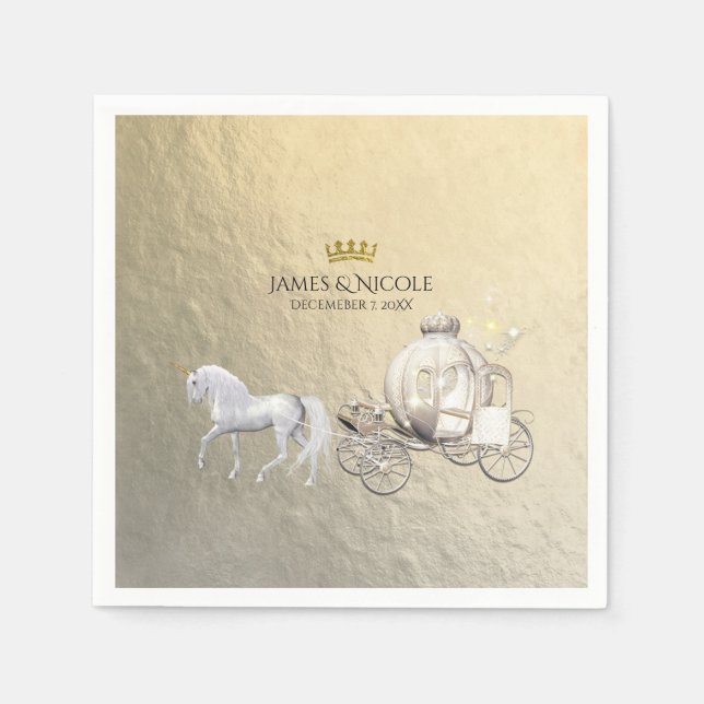 Servilleta De Papel Coche de Cuentos de Hadas de la Princesa Real Dora (Anverso)