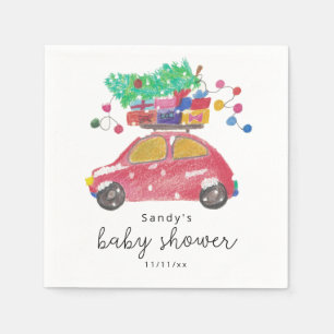 Servilleta De Papel Coche de Navidad - baby shower 