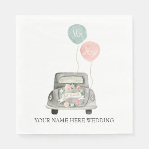 Servilleta De Papel Coche Getaway Boda