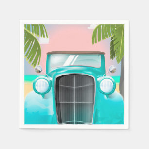 Servilleta De Papel coche verde espuma de mar vintage