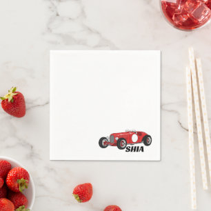Servilleta De Papel coche vintage rojo final upsherin