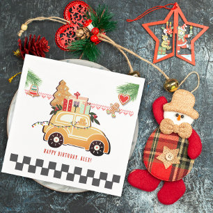 Servilleta De Papel Coches Rápidos Pan de Jengibre Dulce Coche Navidad