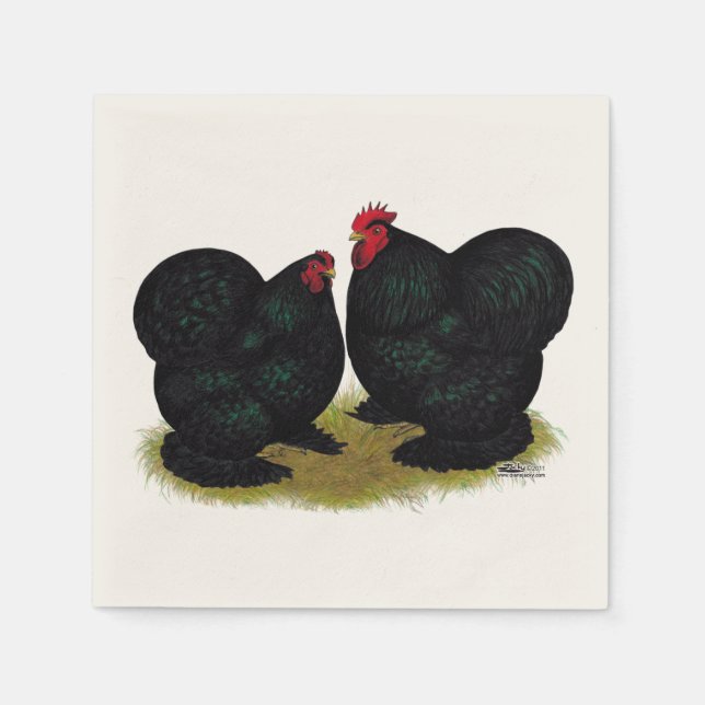 Servilleta De Papel Cochins Black Bantam Pair (Anverso)