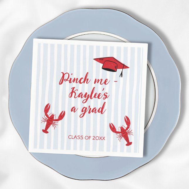 Servilleta De Papel Cocido de Cangrejos de Río Clase de Graduación 202 (Crawfish Boil Scribble Class Of 2025 Graduation Napkins)