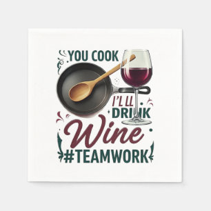 Servilleta De Papel Cocina, bebo vino. Trabajo en equipo.