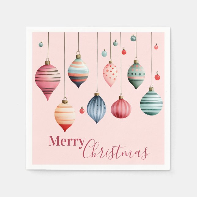 Servilleta De Papel Cocina con adornos navideños victorianos (Anverso)