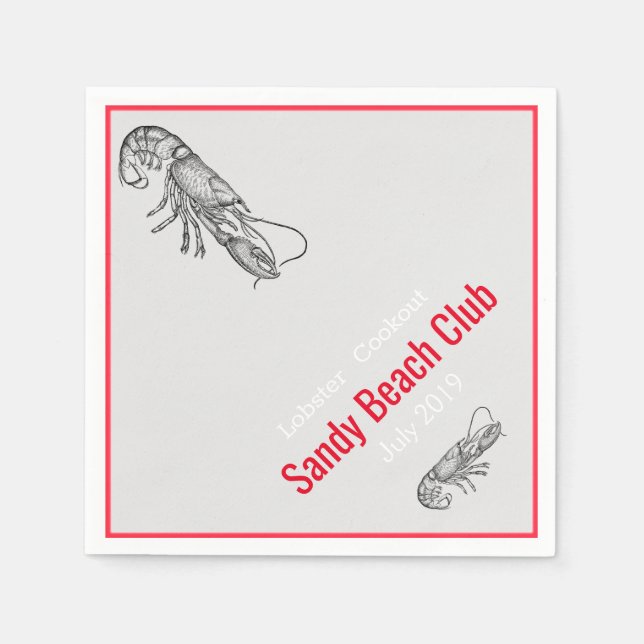 Servilleta De Papel Cocina de langosta - personalizada (Anverso)