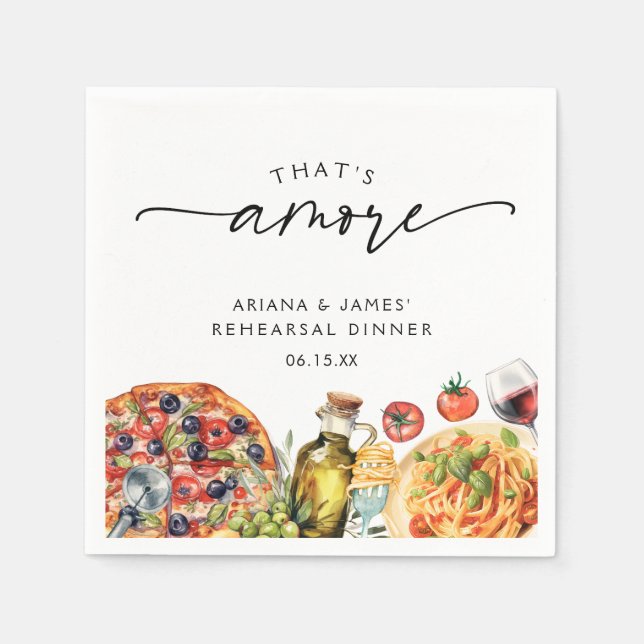 Servilleta De Papel Cocina italiana acuarela que crece (Anverso)