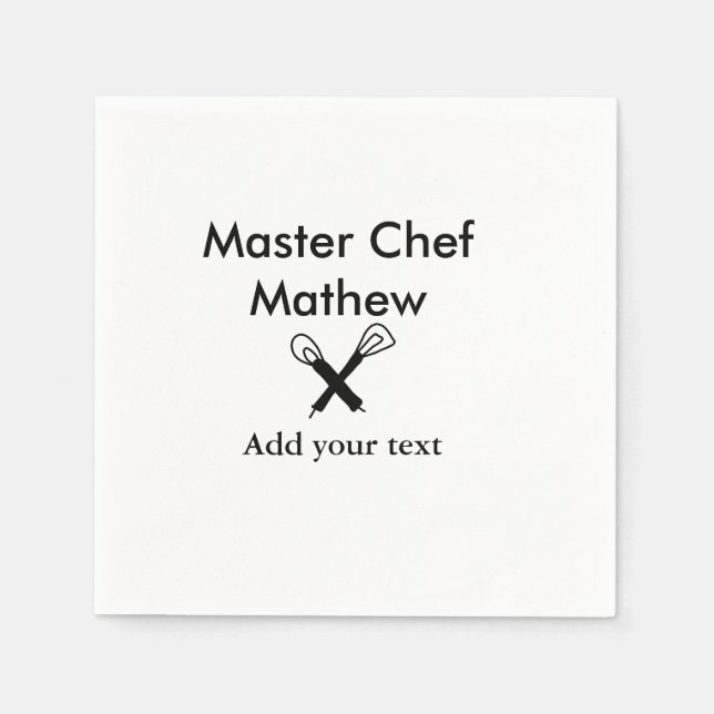 Servilleta De Papel Cocina maestra cocinera panadería cocinero agregar (Anverso)