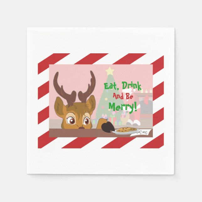 Servilleta De Papel Cocinas de amor a los renos (Anverso)