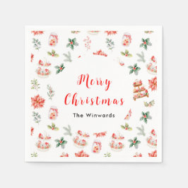Servilleta De Papel Cocinas navidades y rojo follaje