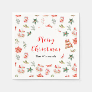 Servilleta De Papel Cocinas navidades y rojo follaje