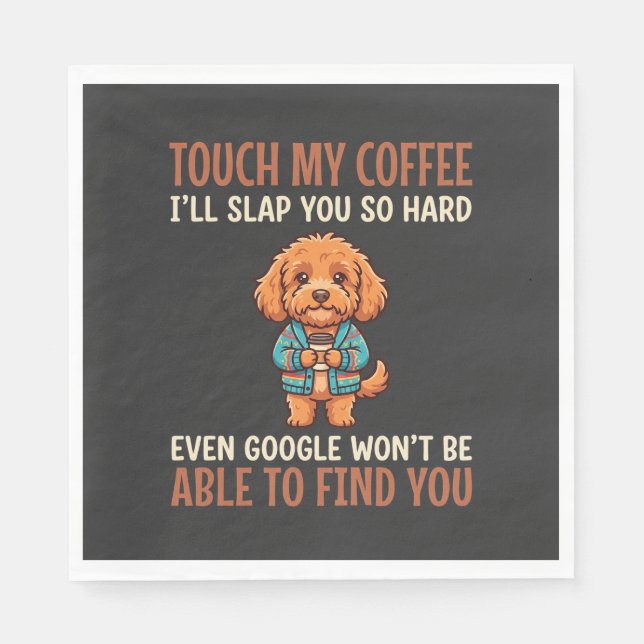 Servilleta De Papel Cockapoo Divertido Amante Del Café (Anverso)
