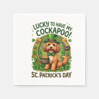 Servilleta De Papel Cockapoo St Patrick's Day Lucky Dog Pot of Gold