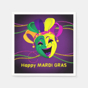 Servilleta De Papel Cockel desechable de risa MARDI GRAS feliz persona