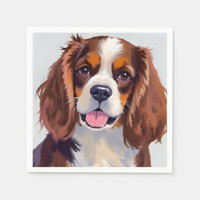 Servilleta De Papel Cocker Spaniel | Pintura de perro mascota (Anverso)