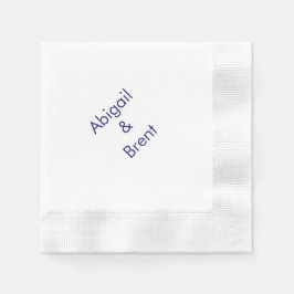 Servilleta De Papel Cocktail Boda acuñada con la Marina y el Blanco Mo