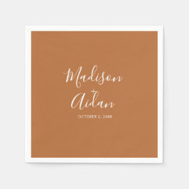 Servilleta De Papel Cocktail de boda personalizada Terracotta