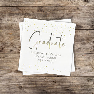 Servilleta De Papel Cocktail de caligrafía moderna de Graduate Gold Co