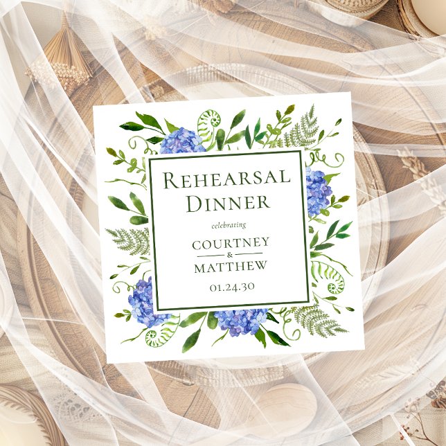 Servilleta De Papel Cocktail de cena de ensayo Blue Hydrangea (Subido por el creador)