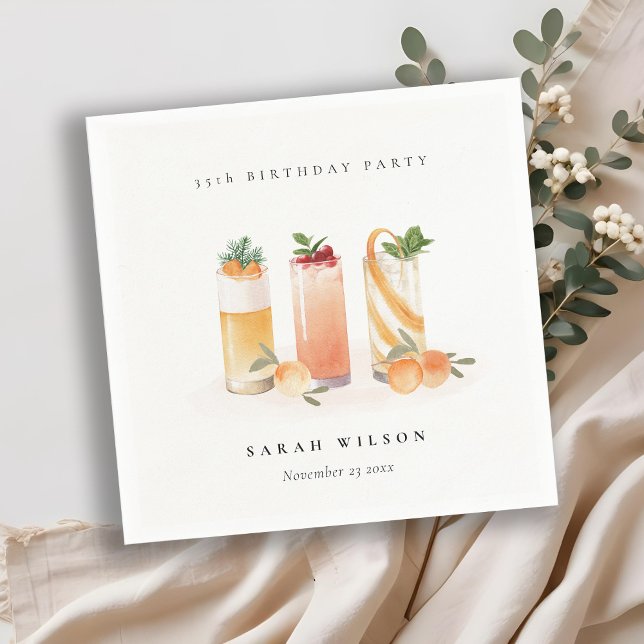 Servilleta De Papel Cocktail de frutas sonrosadas lindas, naranja, cum (Subido por el creador)